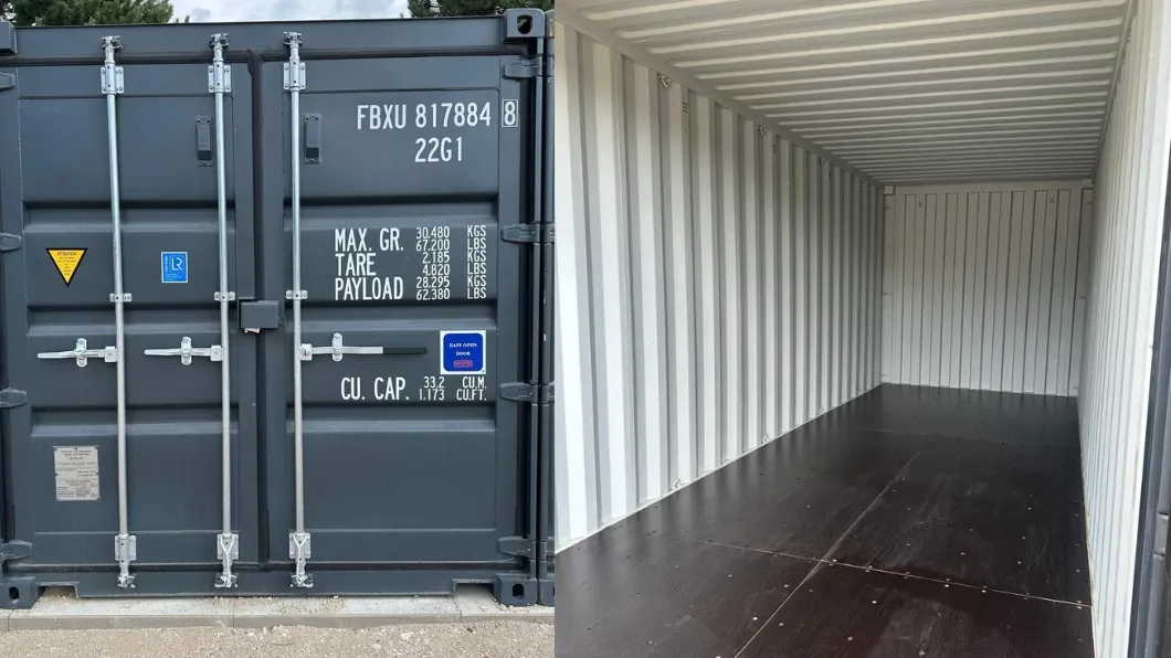 Blick in einen leeren Lagercontainer mit 14 m² Lagerfläche